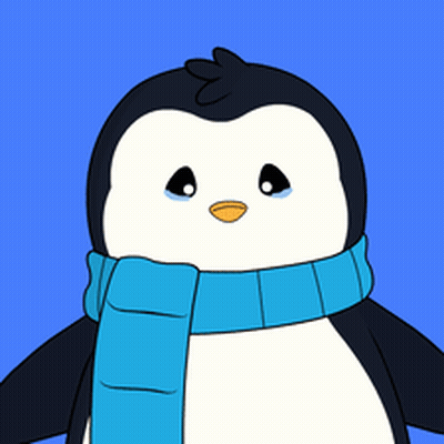 Black And White Penguin With Blue Scarf GIF