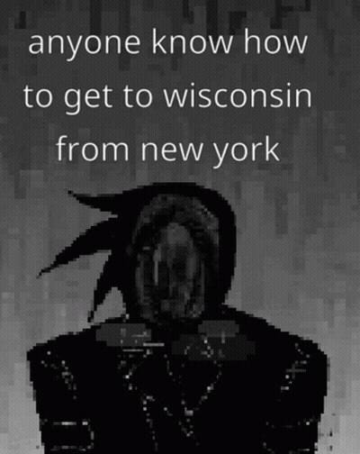 Black And White Person Asking How To Get To Wisconsin From New York GIF