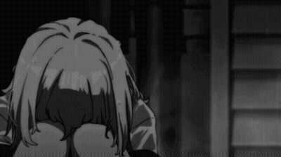 Black And White Person Covering Face With Hands GIF