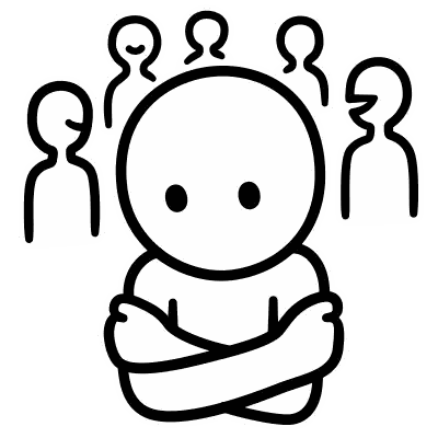 Black And White Person Crossed Arms In Crowd Sticker