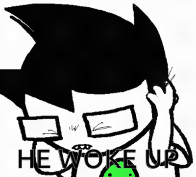 Black And White Person He Woke Up GIF
