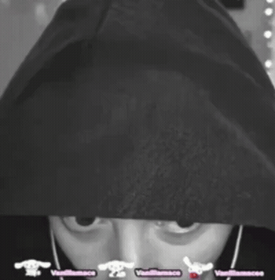 Black And White Person In Hoodie Saying Vanillamace GIF