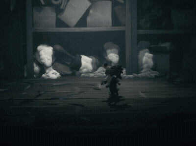 Black And White Person In Room GIF