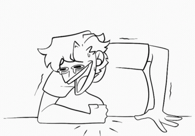 Black And White Person Laying On Bed Funny Face GIF