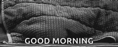 Black And White Person Laying On Bed Good Morning GIF