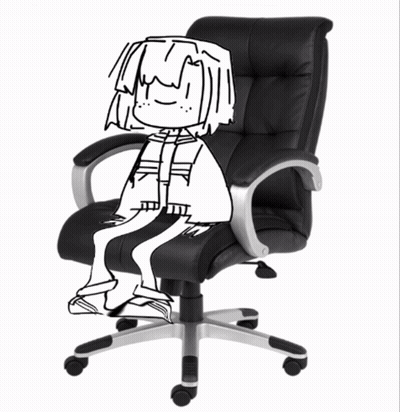 Black And White Person On Office Chair GIF