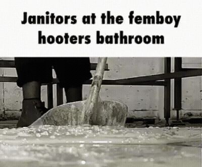 Black And White Person Pouring Concrete Bucket Bathroom GIF