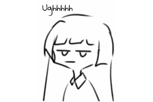 Black And White Person Saying Ughhhhh Sticker