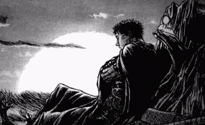 Black And White Person Sitting On Rock GIF