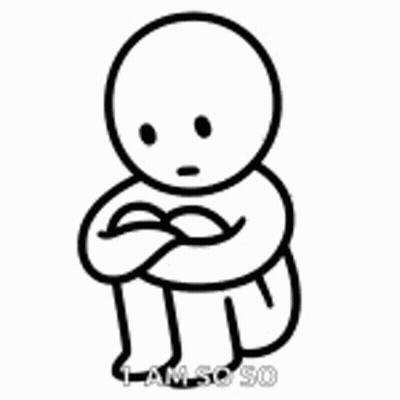 Black And White Person Sitting With Arms Crossed GIF