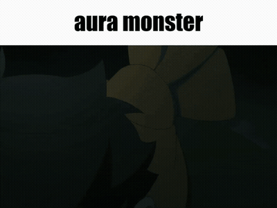 Black And White Person With Aura Monster Text GIF