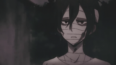 Black And White Person With Bandage Face GIF