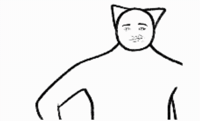 Black And White Person With Cat Ear Thumbs Up GIF