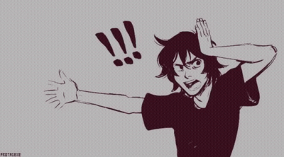 Black And White Person With Exclamation Point On Head GIF
