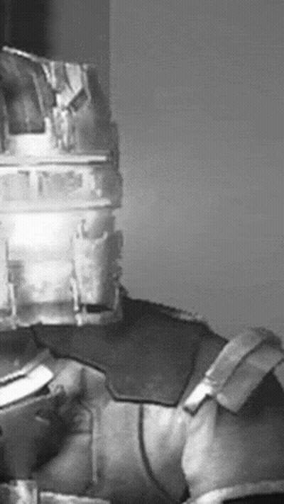 Black And White Person With Helmet And Armor GIF