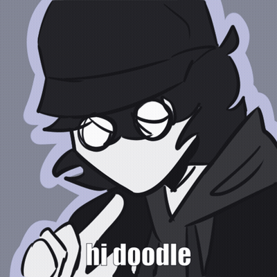 Black And White Person With Hi Doodle GIF