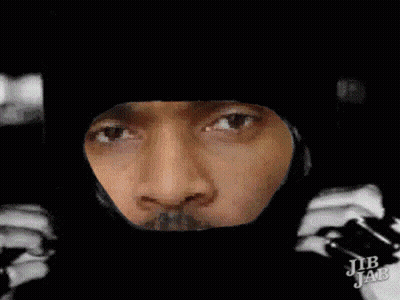 Black And White Person With Jib Jab GIF