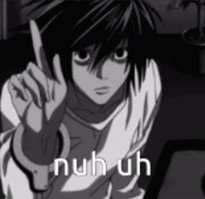 Black And White Person With Knife Saying Nuh Uh GIF