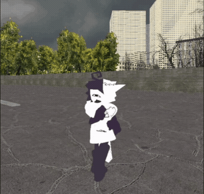 Black And White Person With Letters R And E GIF