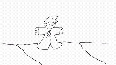 Black And White Person With Lightning Bolt GIF
