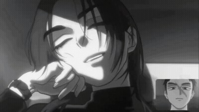 Black And White Person With Long Hair GIF