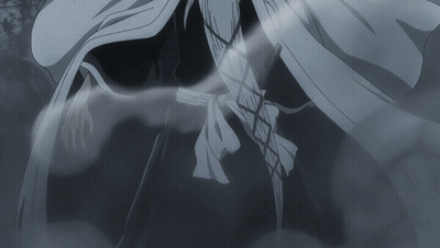 Black And White Person With Long White Cape GIF