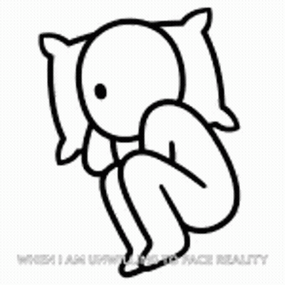 Black And White Person With Pillow Over Face GIF