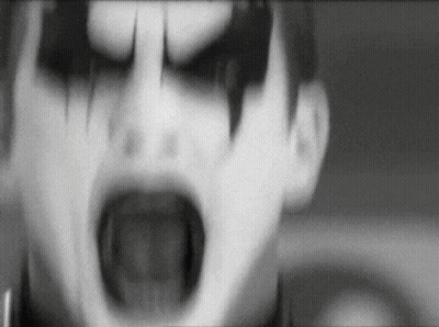 Black And White Person With Scary Face Painted GIF