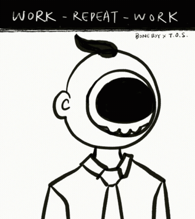 Black And White Person Work Repeat Work GIF