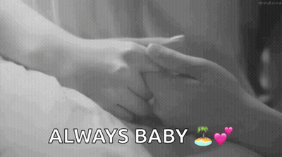 Black And White Photo Holding Hands Saying Always Baby GIF