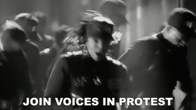 Black and White Photo Join Voices in Protest