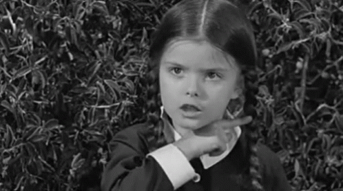 Black And White Photo Little Girl In School Uniform Funny Face GIF