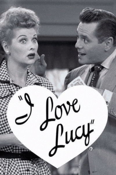 Black And White Photo Man Woman Heart Saying I Love Lucy GIF