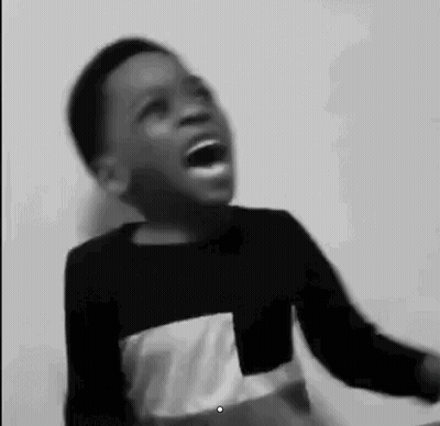 Black And White Photo Of Boy Making Face GIF