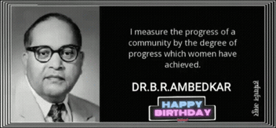 Black And White Photo Of Dr. B.R. Ambedkar Happy Birthday GIF
