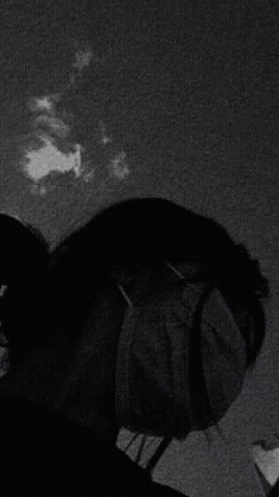 Black And White Photo Of Flock Of Birds In Sky GIF