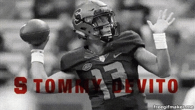 Black And White Photo Of Football Player Tommy Devito GIF