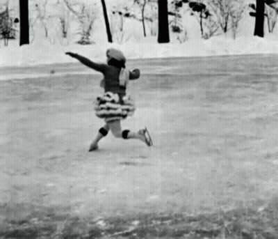 Black And White Photo Of Ice Skater GIF