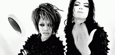 Black And White Photo Of Janet Jackson And Michael Jackson GIF
