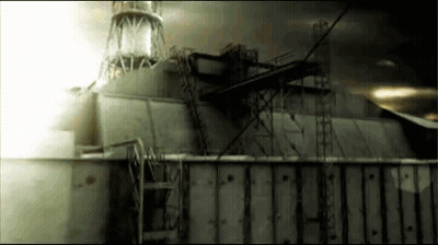 Black And White Photo Of Large Building With Stairs GIF