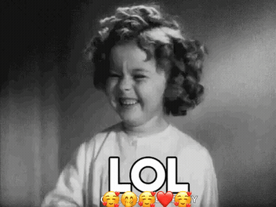 Black And White Photo Of Little Girl Saying LOL GIF