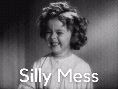 Black And White Photo Of Little Girl Saying Silly Mess GIF