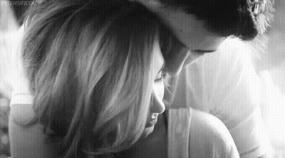 Black And White Photo Of Man And Woman Hugging GIF