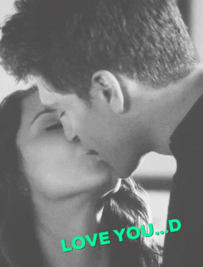 Black And White Photo Of Man And Woman Kissing Love You GIF