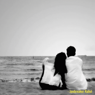 Black And White Photo Of Man And Woman On Beach Jawbreaker Rahul GIF