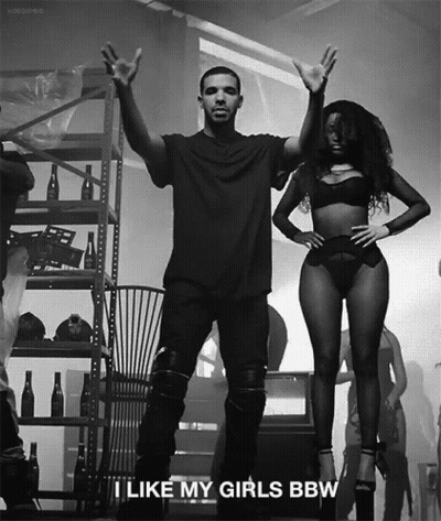 Black And White Photo Of Man And Woman Saying I Like My Girls BBW GIF