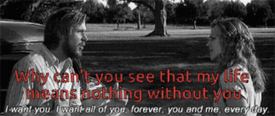 Black And White Photo Of Man And Woman Saying Why Can't You See That My Life GIF