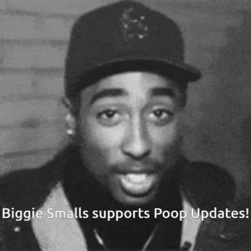 Black And White Photo Of Man In Baseball Cap Biggie Smalls Supports Poop Updates GIF