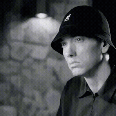 Black And White Photo Of Man In Bucket Hat GIF