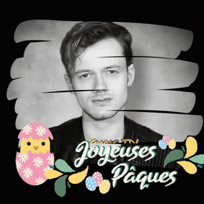 Black And White Photo Of Man Joyeuses Paques GIF